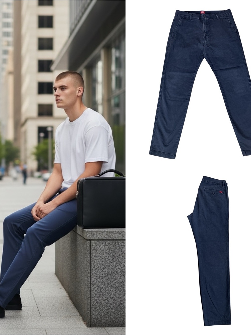 Levi’s XX Chino Standard Taper Navy Blue Pants Men’s 33x32 Stretch Casual